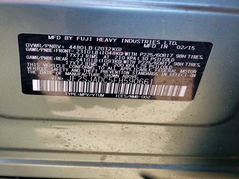 Продажа на аукционе авто 2015 Subaru Forester, vin: JF2SJADC5FH590661, номер лота: 57203716