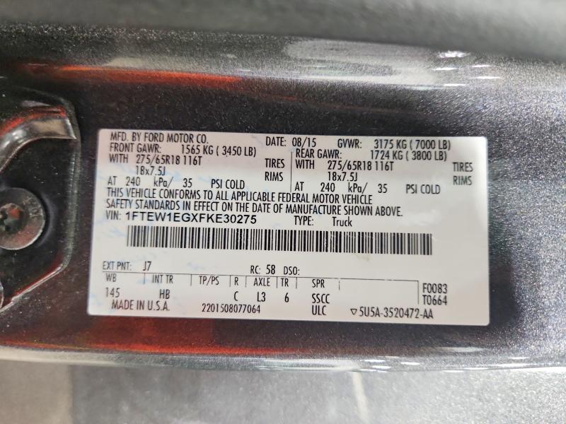 Продаж на аукціоні авто 2015 Ford F150, vin: 1FTEW1EGXFKE30275, номер лоту: 58930426