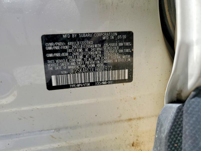 56045656 :رقم المزاد ، JF2SKARC0LH601972 vin ، 2020 Subaru Forester مزاد بيع