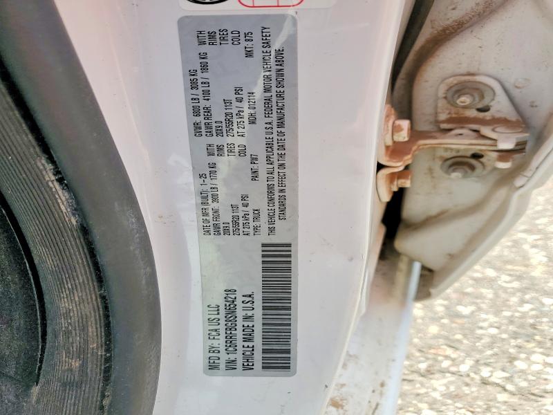 2025 Ram 1500 მანქანა იყიდება აუქციონზე, vin: 1C6RRFBG8SN654218, აუქციონის ნომერი: 58064836
