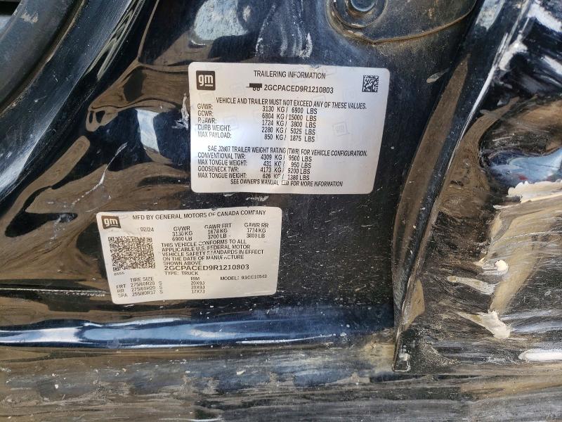 2024 Chevrolet Silverado მანქანა იყიდება აუქციონზე, vin: 2GCPACED9R1210803, აუქციონის ნომერი: 57339546