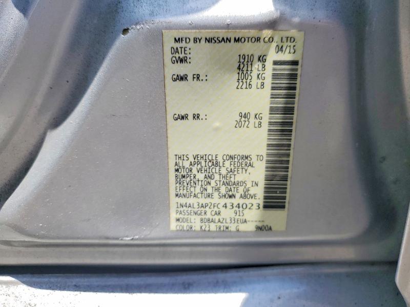 57074616 :رقم المزاد ، 1N4AL3AP2FC434023 vin ، 2015 Nissan Altima مزاد بيع