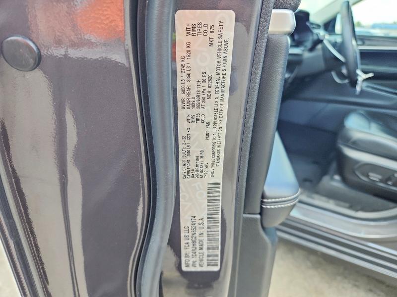 56967116 :رقم المزاد ، 1C4RJHBG2N8524174 vin ، 2022 Jeep Grand Cherokee مزاد بيع
