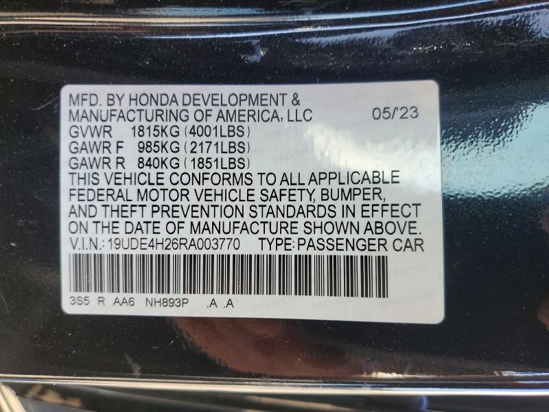 Продажа на аукционе авто 2024 Acura Integra, vin: 19UDE4H26RA003770, номер лота: 56121826