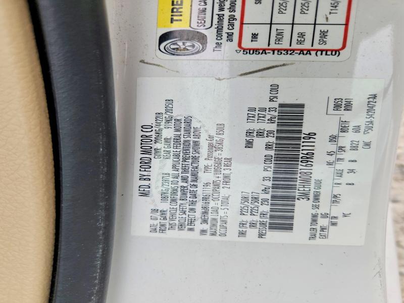 Продажа на аукционе авто 2009 Mercury Milan, vin: 3MEHM08169R611196, номер лота: 56481476