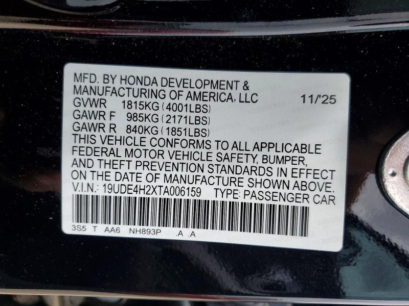 Auction sale of the 2026 Acura Integra, vin: 19UDE4H2XTA006159, lot number: 56615676