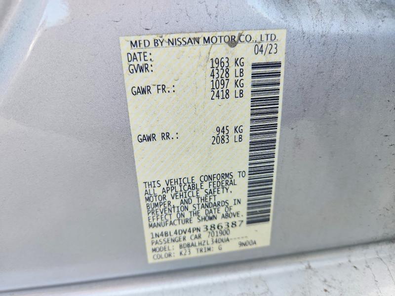 Aukcja sprzedaży 2023 Nissan Altima, vin: 1N4BL4DV4PN386387, numer aukcji: 55816586