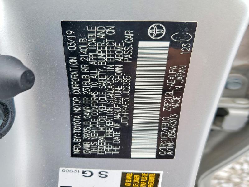Продажа на аукционе авто 2020 Toyota Corolla, vin: JTDHPRAE3LJ023851, номер лота: 58464806