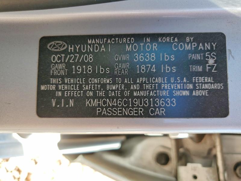 Продажа на аукционе авто 2009 Hyundai Accent, vin: KMHCN46C19U313633, номер лота: 57578856