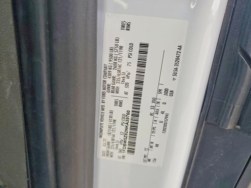 55891986 :رقم المزاد ، 1FDBW5Z82NKA39760 vin ، 2022 Ford Transit مزاد بيع