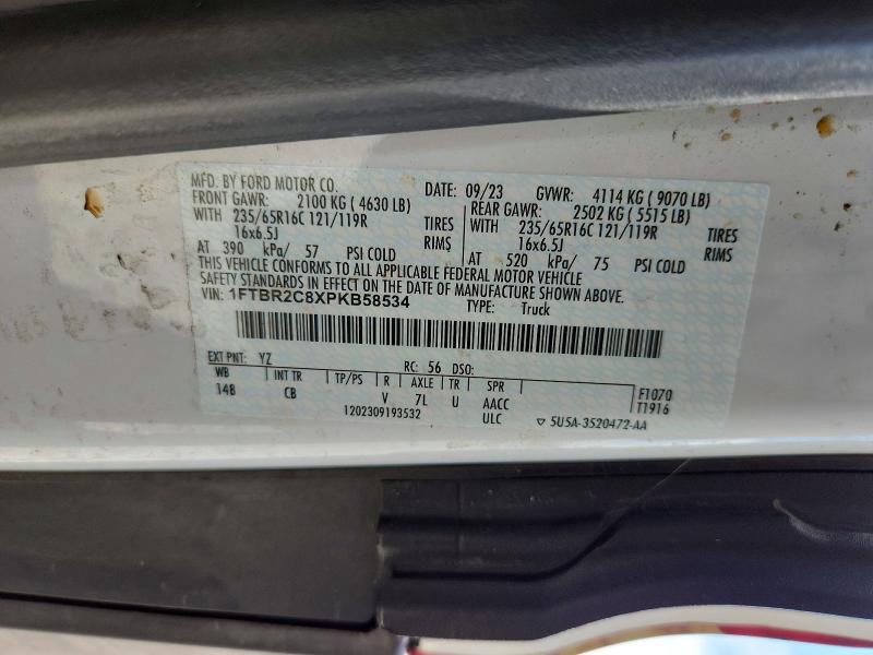 2023 Ford Transit მანქანა იყიდება აუქციონზე, vin: 1FTBR2C8XPKB58534, აუქციონის ნომერი: 55894366
