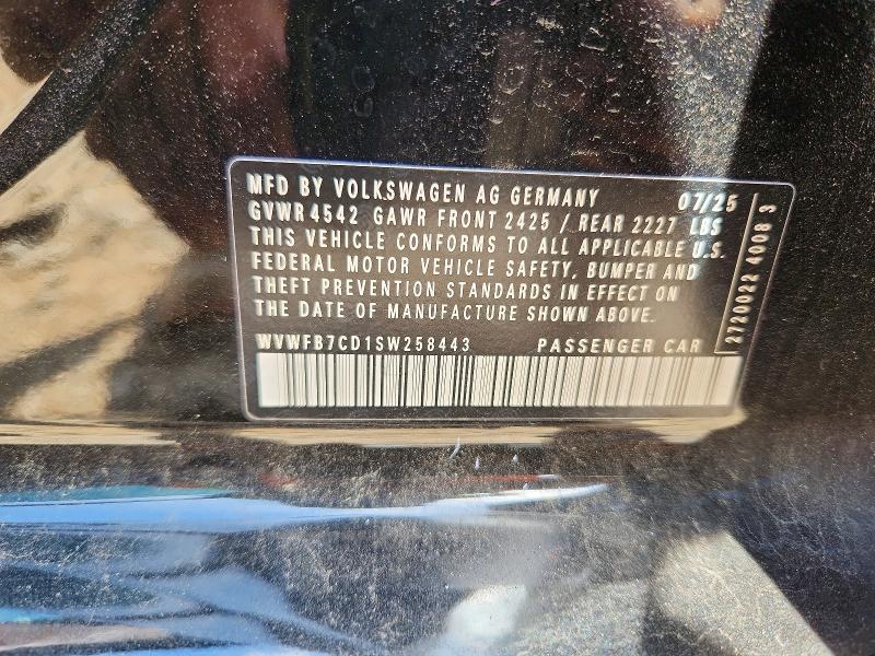 57504226 :رقم المزاد ، WVWFB7CD1SW258443 vin ، 2025 Volkswagen Golf R مزاد بيع
