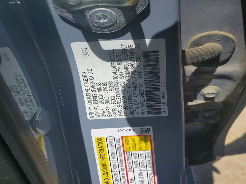 Продаж на аукціоні авто 2022 Honda Civic, vin: 19XFL2H87NE017190, номер лоту: 57999616