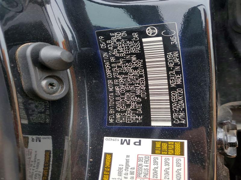 Aukcja sprzedaży 2020 Toyota Corolla, vin: JTDT4RCE0LJ021992, numer aukcji: 54841156
