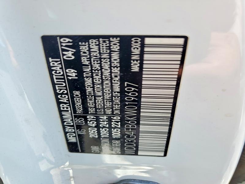 Aukcja sprzedaży 2019 Mercedes-benz A, vin: WDD3G4FB6KW019697, numer aukcji: 56579276