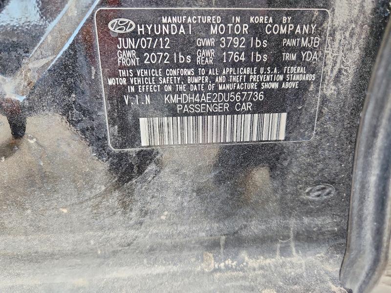 Aukcja sprzedaży 2013 Hyundai Elantra, vin: KMHDH4AE2DU567736, numer aukcji: 57720126