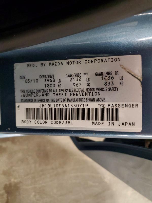 58378326 :رقم المزاد ، JM1BL1SF5A1330719 vin ، 2010 Mazda 3 مزاد بيع