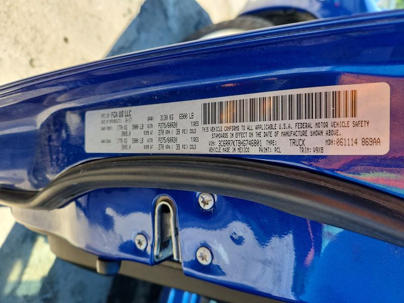 55885856 :رقم المزاد ، 3C6RR7KT9HG746801 vin ، 2017 Ram 1500 مزاد بيع