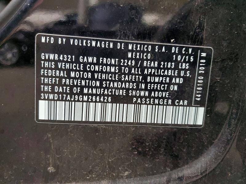 Aukcja sprzedaży 2016 Volkswagen Jetta, vin: 3VWD17AJ9GM266426, numer aukcji: 58999986