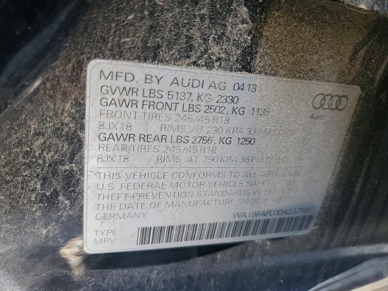 Aukcja sprzedaży 2013 Audi A4 Allroad, vin: WA19FAFL0DA237997, numer aukcji: 57655106