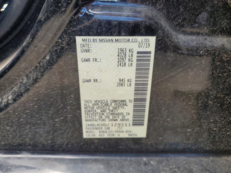 Продажа на аукционе авто 2020 Nissan Altima, vin: 1N4BL4CV0LC129511, номер лота: 56358116