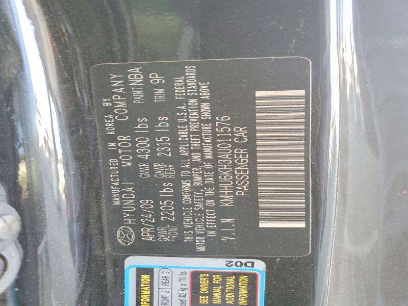 Auction sale of the 2010 Hyundai Genesis Coupe, vin: KMHHU6KH3AU011576, lot number: 58590716