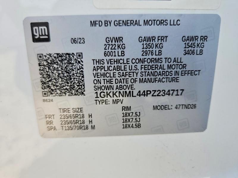Aukcja sprzedaży 2023 Gmc Acadia, vin: 1GKKNML44PZ234717, numer aukcji: 56860876