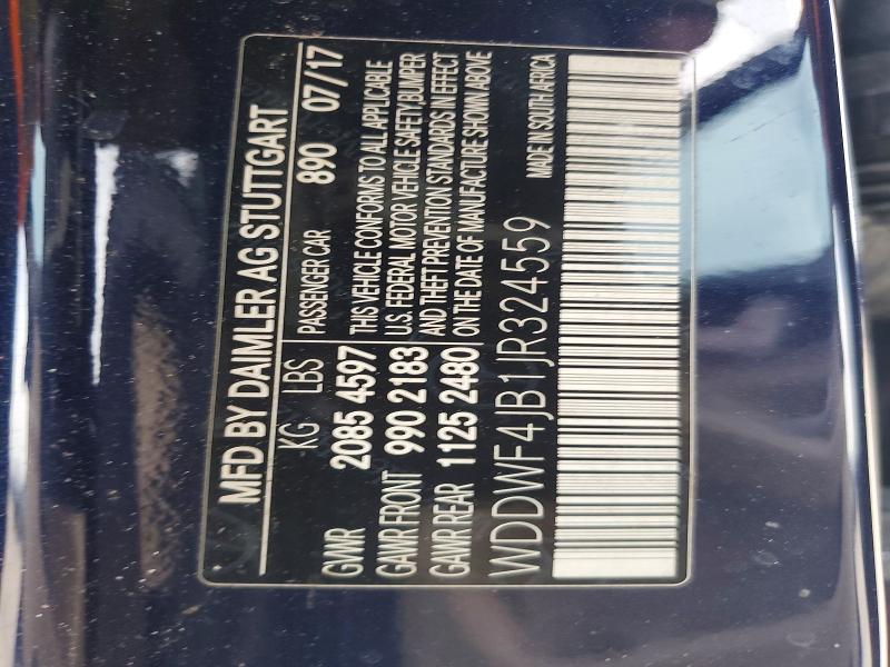 57367806 :رقم المزاد ، WDDWF4JB1JR324559 vin ، 2018 Mercedes-benz C مزاد بيع