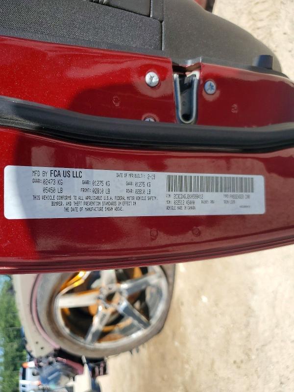 Продаж на аукціоні авто 2019 Dodge Charger, vin: 2C3CDXGJ2KH598412, номер лоту: 55970506