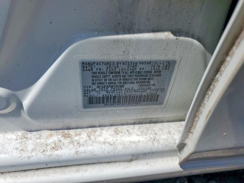 58956156 :رقم المزاد ، 3N1AB7AP5KY242989 vin ، 2019 Nissan Sentra مزاد بيع