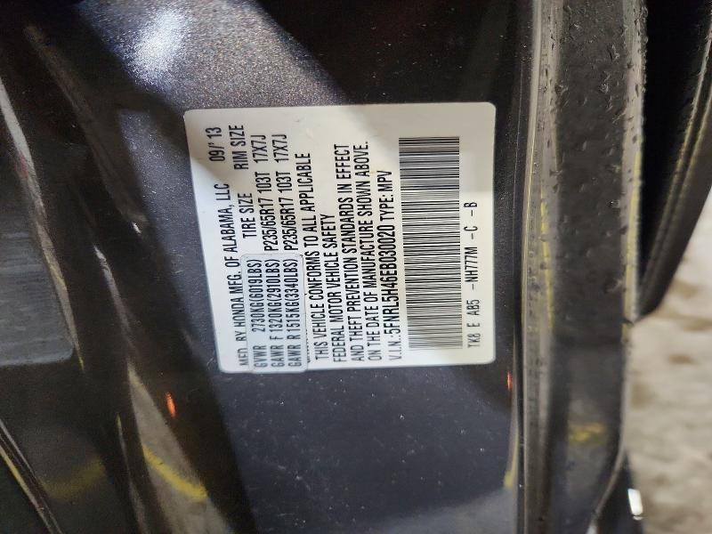 56165496 :رقم المزاد ، 5FNRL5H46EB030020 vin ، 2014 Honda Odyssey مزاد بيع