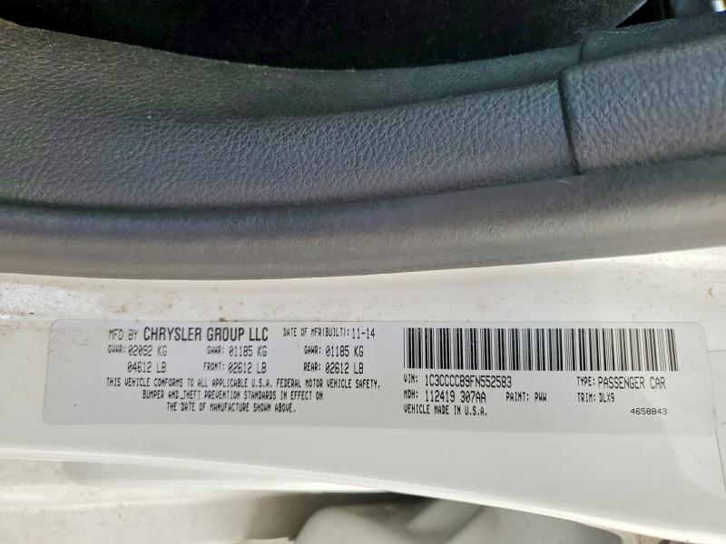Aukcja sprzedaży 2015 Chrysler 200, vin: 1C3CCCCB9FN552583, numer aukcji: 58114486