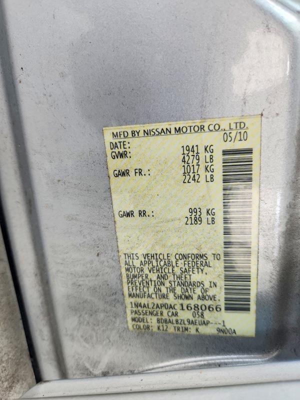 56396466 :رقم المزاد ، 1N4AL2AP0AC168066 vin ، 2010 Nissan Altima مزاد بيع