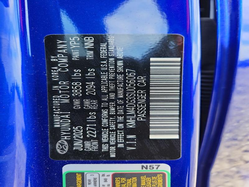 56257116 :رقم المزاد ، KMHLM4DG3SU056067 vin ، 2025 Hyundai Elantra مزاد بيع