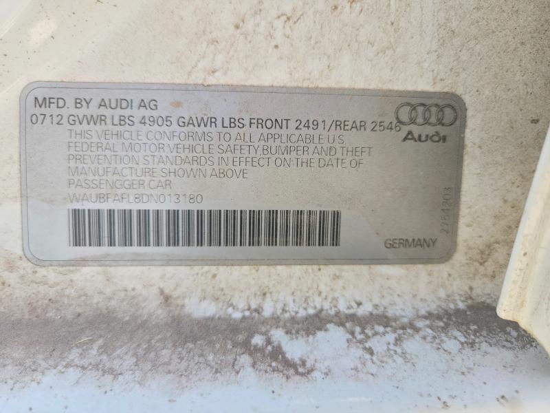 Продаж на аукціоні авто 2013 Audi A4, vin: WAUBFAFL8DN013180, номер лоту: 56324256