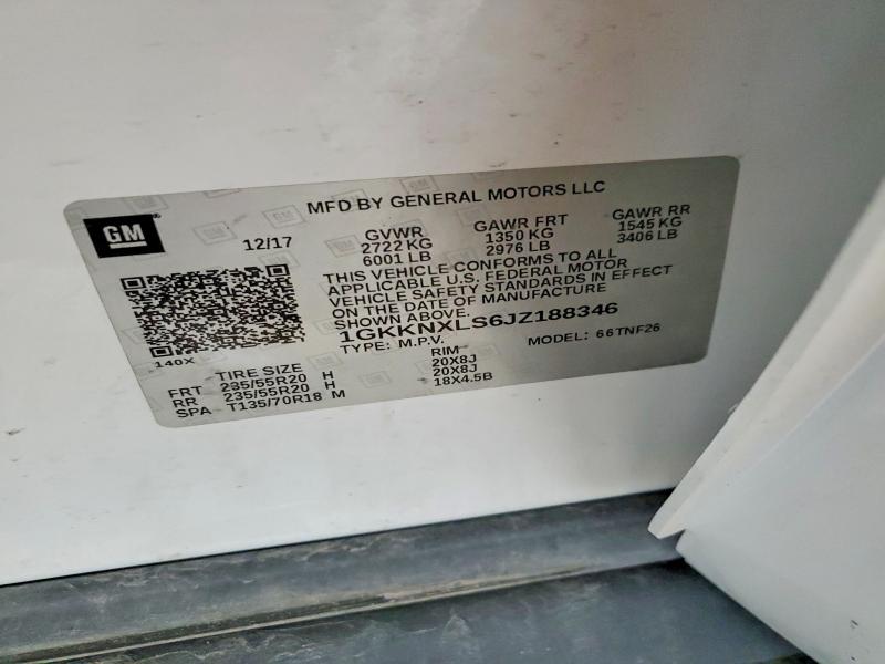 Aukcja sprzedaży 2018 Gmc Acadia, vin: 1GKKNXLS6JZ188346, numer aukcji: 56390446