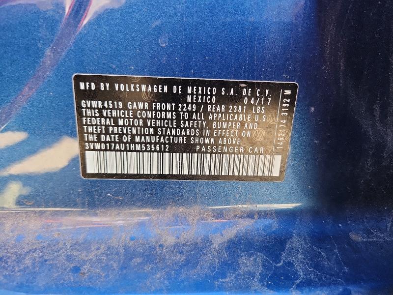 56842426 :رقم المزاد ، 3VW017AU1HM535612 vin ، 2017 Volkswagen Golf Sportwagen مزاد بيع