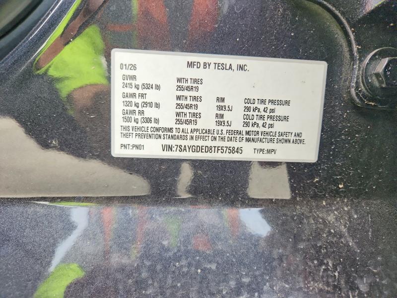 Aukcja sprzedaży 2026 Tesla Model Y, vin: 7SAYGDED8TF575845, numer aukcji: 55868476