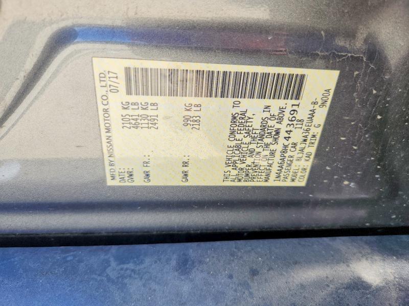 Продаж на аукціоні авто 2017 Nissan Maxima, vin: 1N4AA6AP8HC443691, номер лоту: 56911376