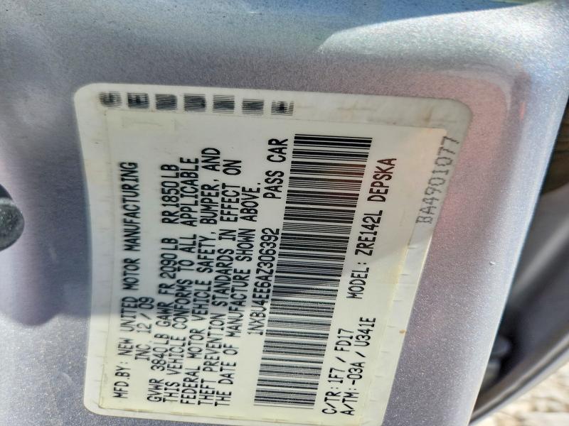 Aukcja sprzedaży 2010 Toyota Corolla, vin: 1NXBU4EE6AZ306392, numer aukcji: 55559636