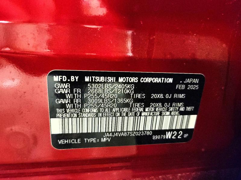 Продаж на аукціоні авто 2025 Mitsubishi Outlander, vin: JA4J4VA87SZ023780, номер лоту: 55928396