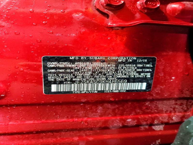 Aukcja sprzedaży 2019 Subaru Forester, vin: JF2SKASC9KH486569, numer aukcji: 57121236