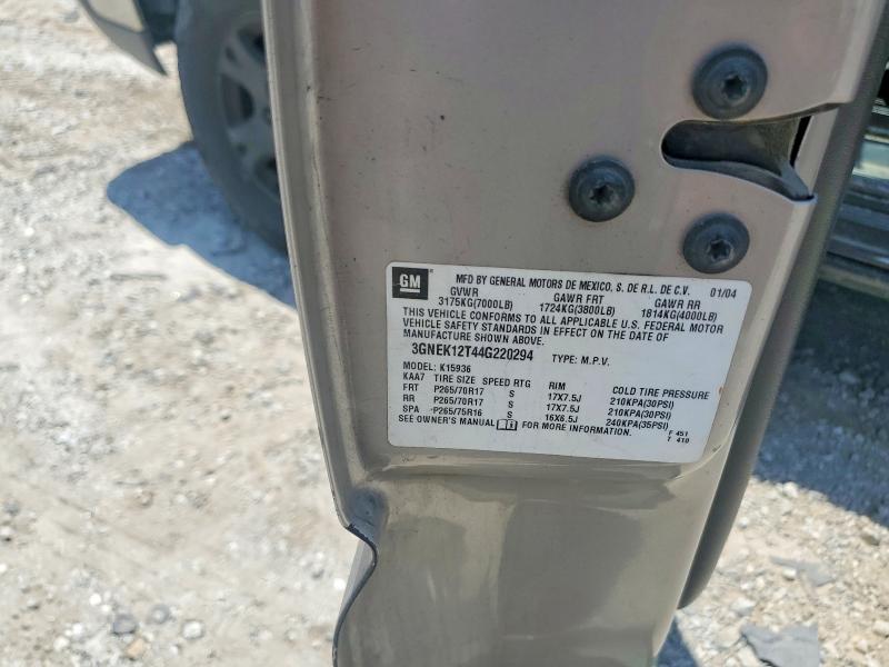 2004 Chevrolet Avalanche მანქანა იყიდება აუქციონზე, vin: 3GNEK12T44G220294, აუქციონის ნომერი: 56310546