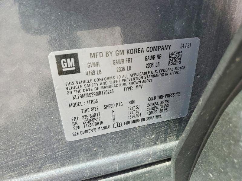 Продаж на аукціоні авто 2021 Chevrolet Trailblazer, vin: KL79MMS29MB176246, номер лоту: 85966665