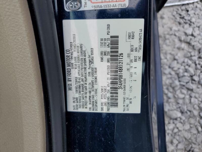 Aukcja sprzedaży 2008 Ford Fusion, vin: 3FAHP08148R121126, numer aukcji: 57955086