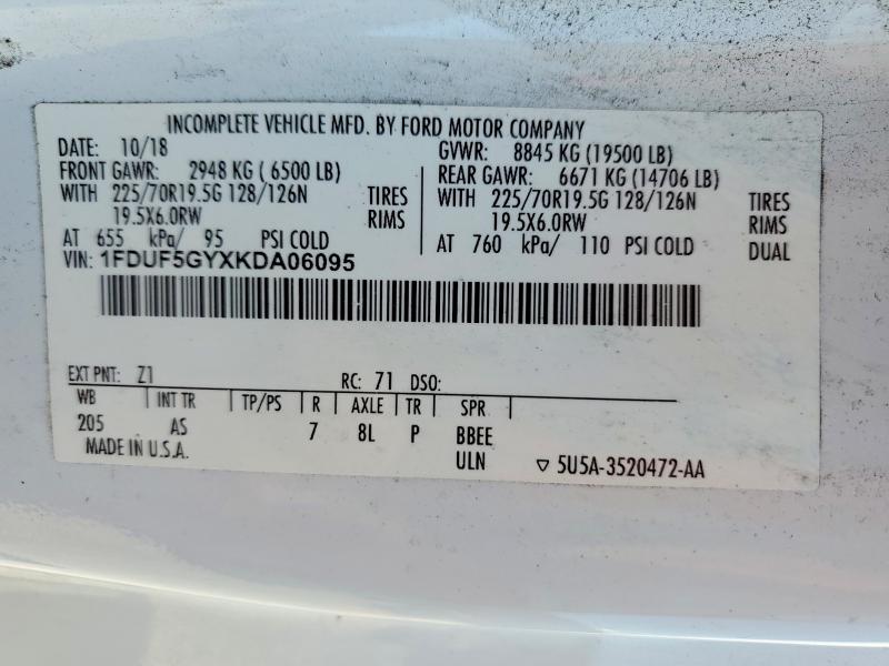 Продажа на аукционе авто 2019 Ford F550, vin: 1FDUF5GYXKDA06095, номер лота: 55239566