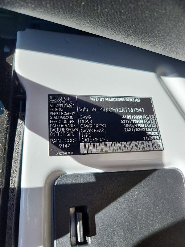 2024 Mercedes Benz Sprinter მანქანა იყიდება აუქციონზე, vin: W1Y4KCHY2RT167541, აუქციონის ნომერი: 54553806