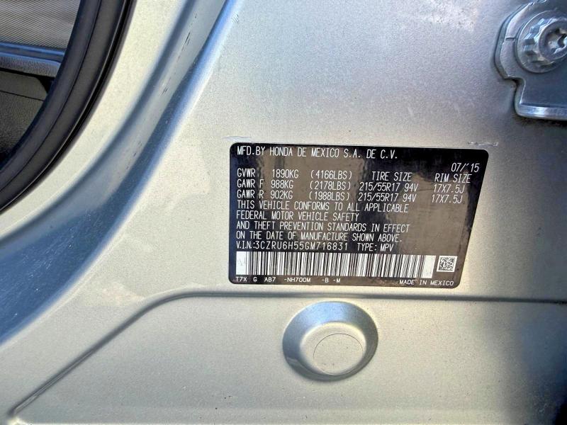 Aukcja sprzedaży 2016 Honda Hr-v, vin: 3CZRU6H55GM716831, numer aukcji: 56733606
