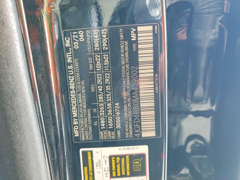 2021 Mercedes-benz Gle Coupe მანქანა იყიდება აუქციონზე, vin: 4JGFD6BB0MA439002, აუქციონის ნომერი: 56406656