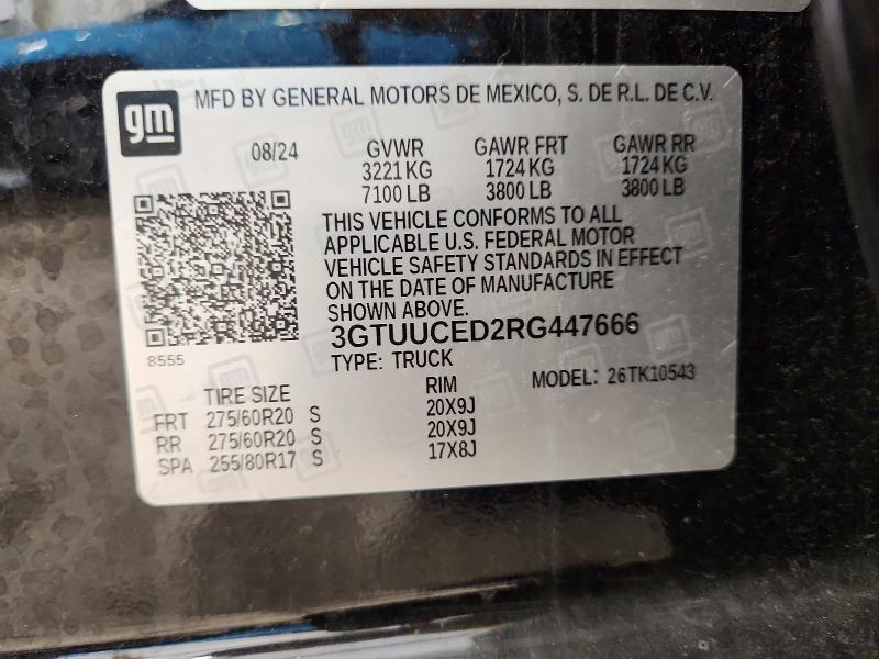 Aukcja sprzedaży 2024 Gmc Sierra, vin: 3GTUUCED2RG447666, numer aukcji: 59147216